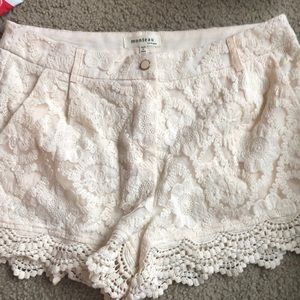 Cream Lace Shorts